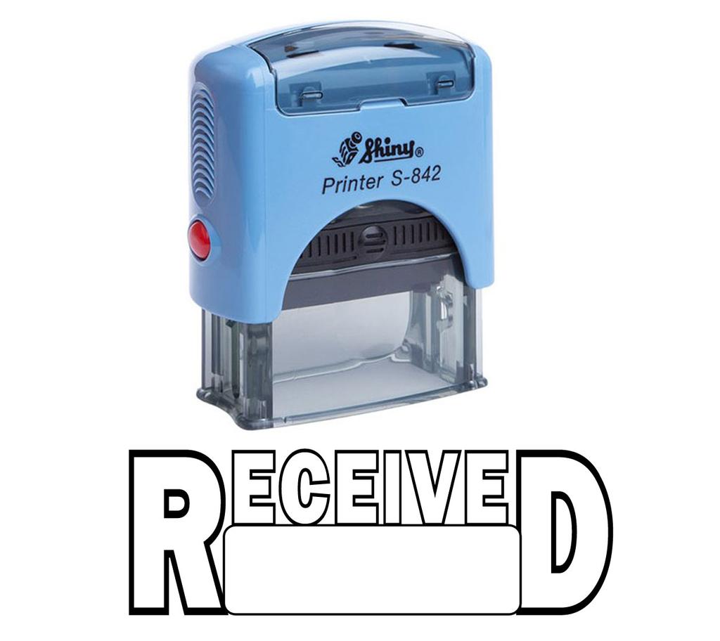 RECEIVED Self Inking Rubber Stamp Office Stationary Custom Shiny Stamp