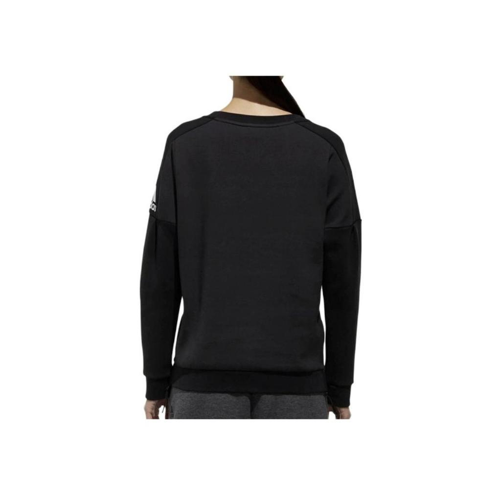Adidas Comfortable Crew Neck Pullover Long Sleeve American Sweatshirt Women Sweatshirt Black DV3318