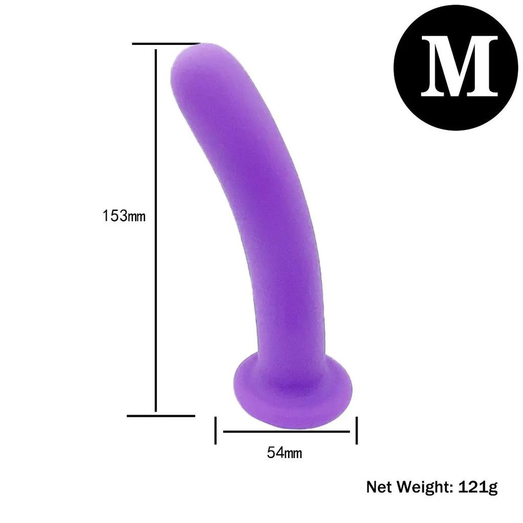 Adjustable Silicone Strap On Harness with Slim Dildo Set, Beginner Pegging Dildo Panties for Women Men Couples, Soft Purple Stra