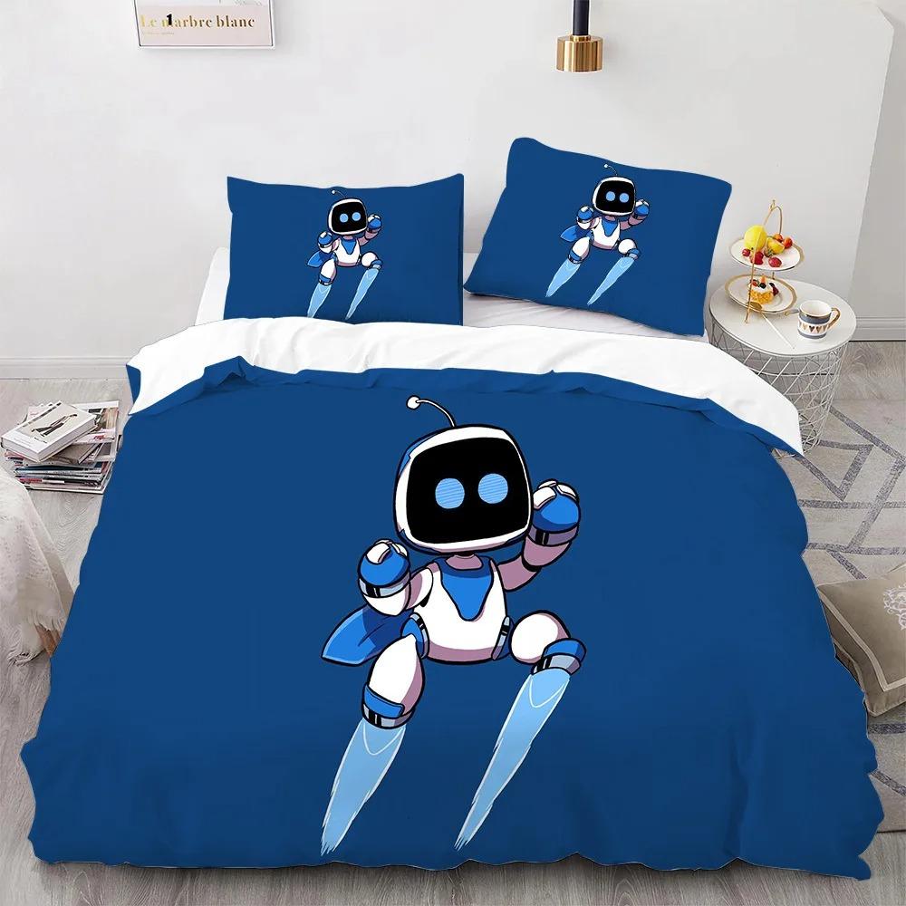 Astro Bot Cute Cartoon Bedding Set Duvet Set Single Double Bed King Size Bed Set Adult Boys Bedroom Duvet Cover Pillow Case