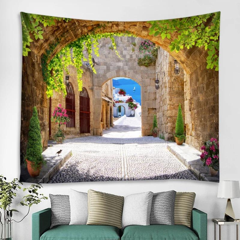 Beautiful Nature Waterfall Forest Printed Tapestry Bohemian Wall Hanging Bedroom Living Room Decoration