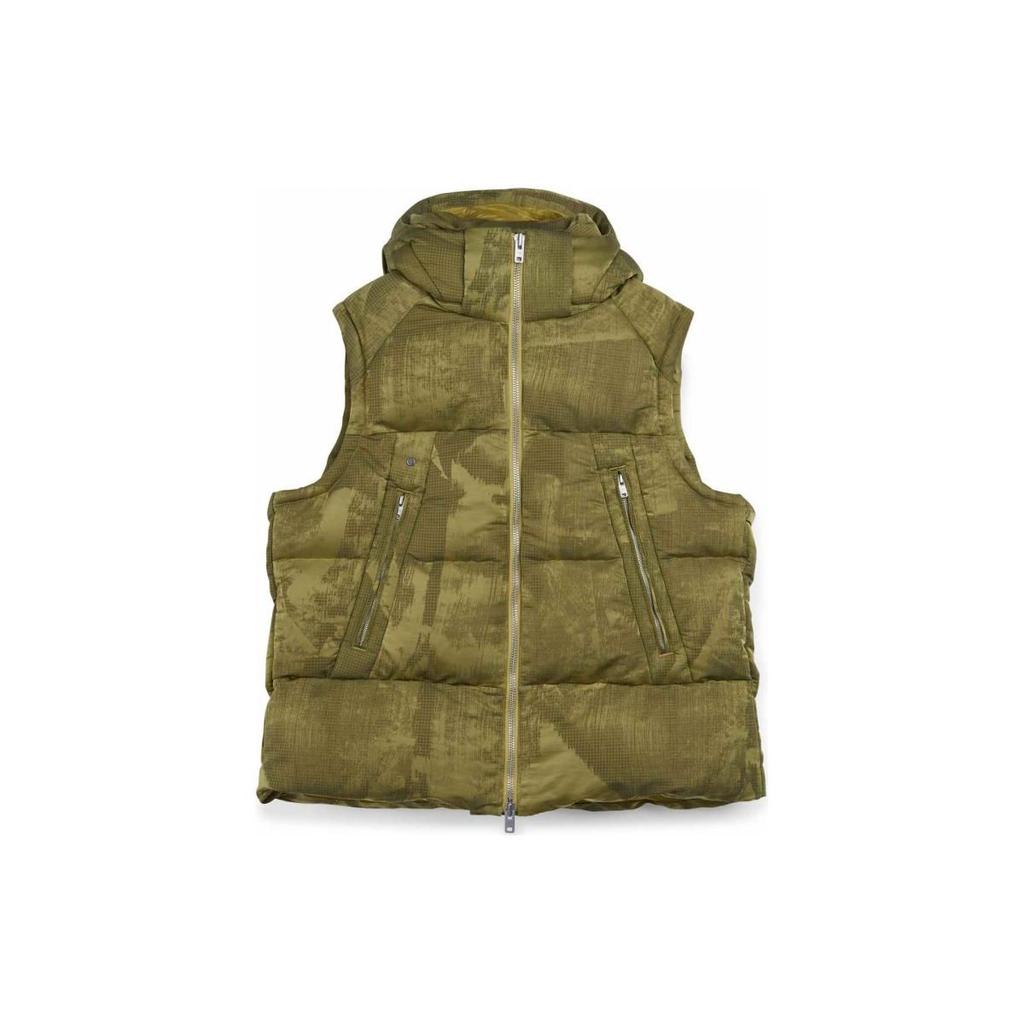 Y-3 Tie-Dye Pattern Hooded Sleeveless Vest Men Vests Olive IP7940
