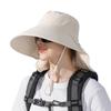 Big Eaves Shawl Sunscreen Hat European and American Bucket Hat Fashion Sun Hat Summer Outdoor Hat with Ponytail Hole Women