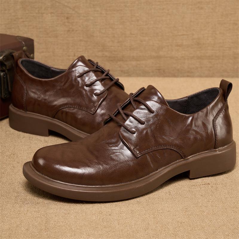 

Мужские кожаные туфли в британском стиле, летние, деловые, повседневные, формальные, дышащие, на мягкой подошве, с ремешком, кожаные туфли из кожи коровьей первого слоя 44