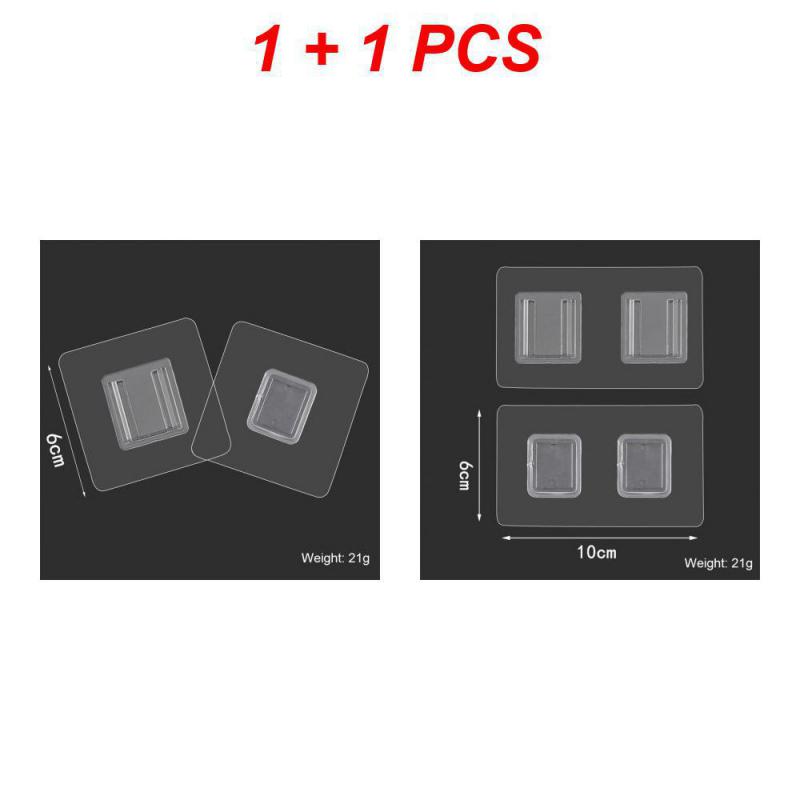 1/2/3PCS Storage Rack Wall Mounted Strong Non-marking Reusable Transparent Home Storage Hanging Shelf Seam Adhesive