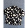 Men's Vintage Floral Ice Silk Hawaiian Shirt - Black, Short-Sleeve, Quick-Drying for Summer Beach Days.
