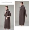 Women's High-Neck Cashmere Knit Dress - Button-Up, Knee-Length, Thick for Autumn/Winter