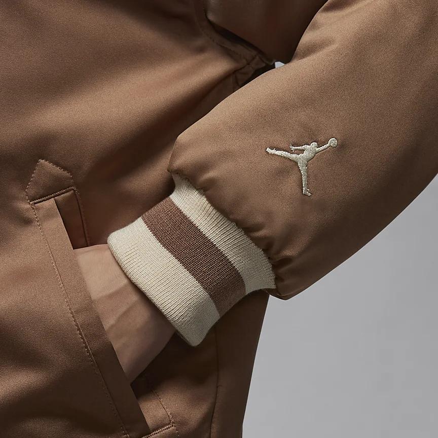 Jordan Women's Satin Varsity Jacket Archaeo Brown FV7138-223