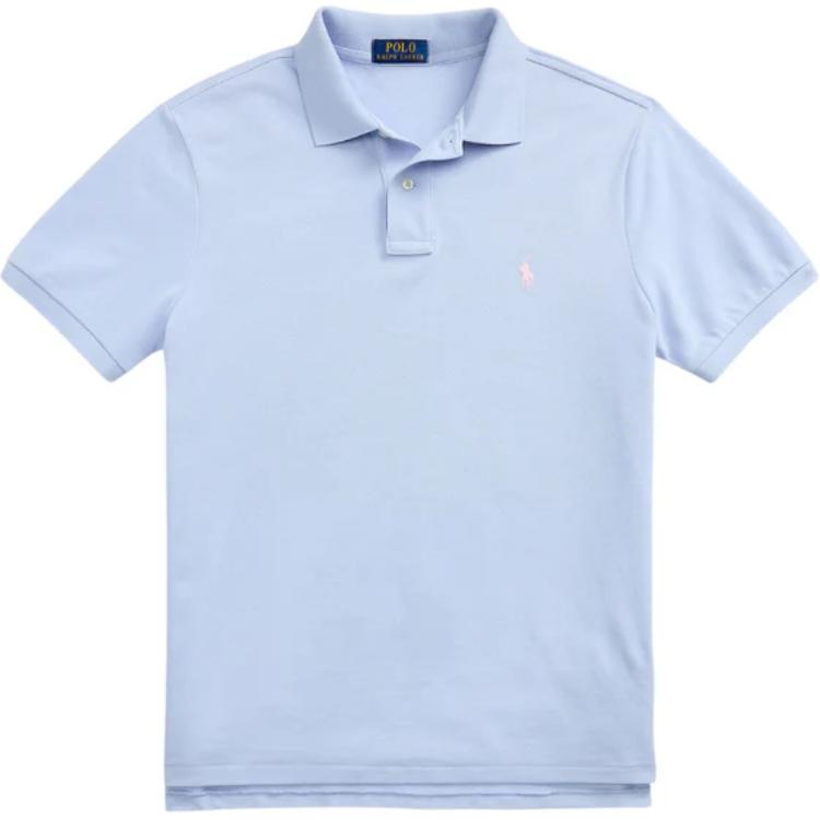 

Polo Ralph Lauren Однотонная футболка-поло Slim Fit с логотипом Мужские топы Светло-голубой 710680784-425 S