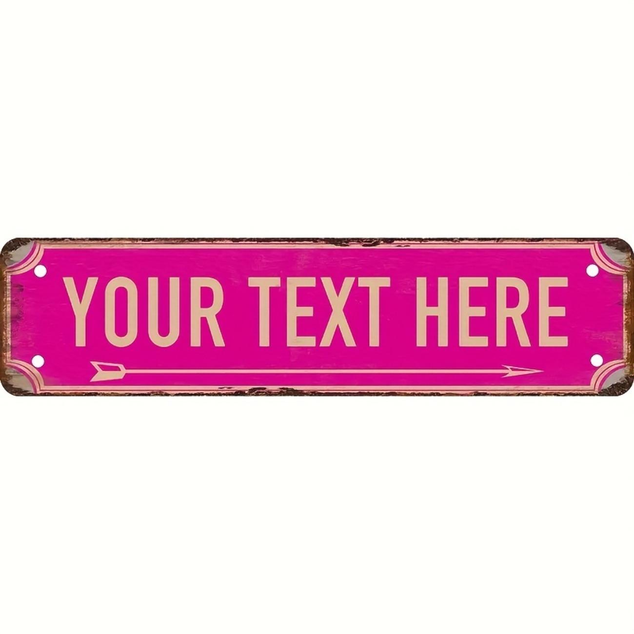 

Personalized Metal Tin Sign Custom Aluminum Street Plate Wall Decor Vintage Pub Bar Man Cave Garage Indoor Outdoor рожевий