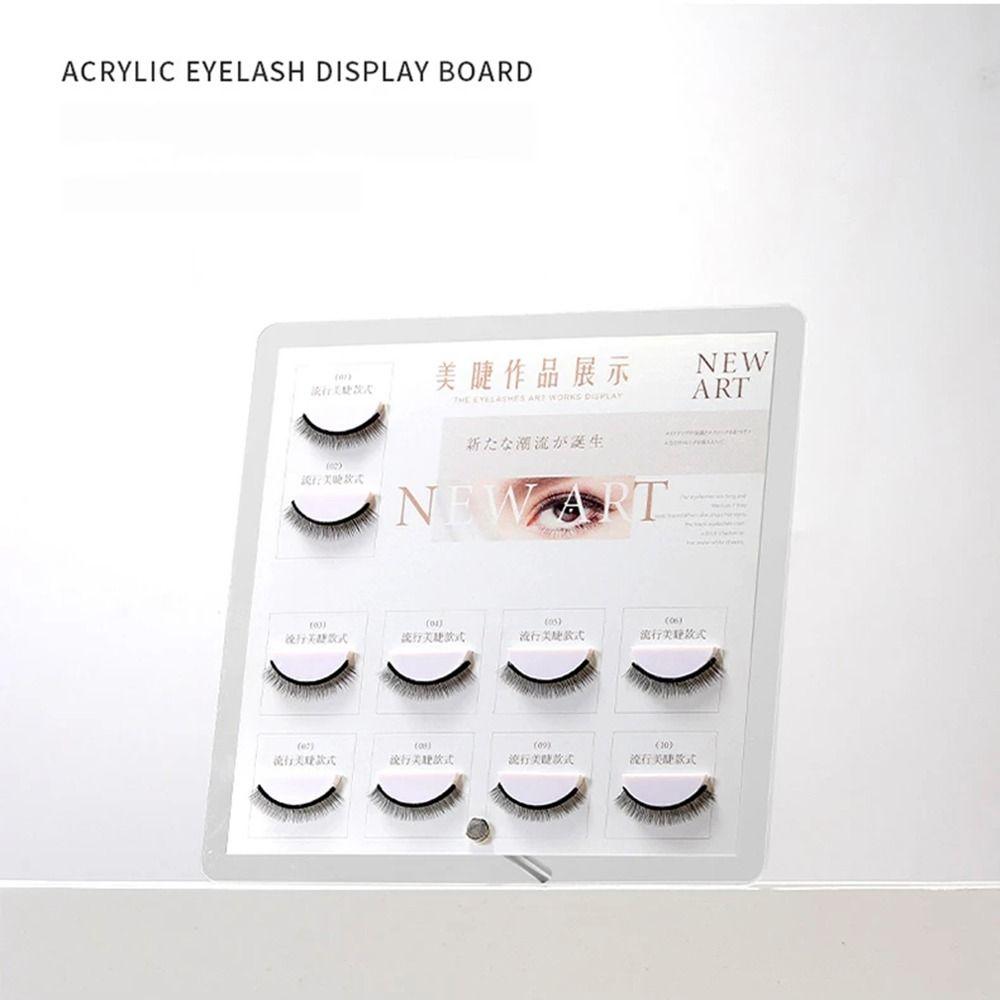 10/12/16/20 Grids Eyelash Display Board Metal Stand Acrylic Lash Holder Eye Lash Plate  Full Strip
