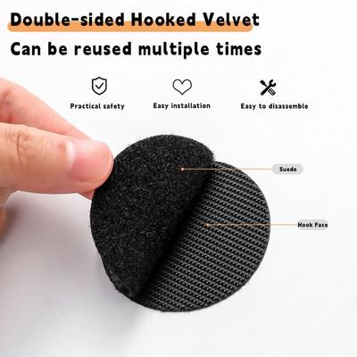 Double Sided Adhesive Double Sided Adhesive Fastener Prevent Shifting Household Hook and Loop Tape Square/Round Fixing Stickers