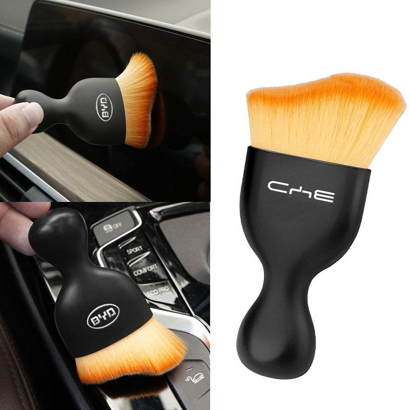 Car Logo Cleaning Brush Detailing Dust Removal Tool For BYD Atto 3 Yuan Plus Han Tang EV F3 E6 Dmi Song F0 Qin Pro G3 I3 Ea1 Max
