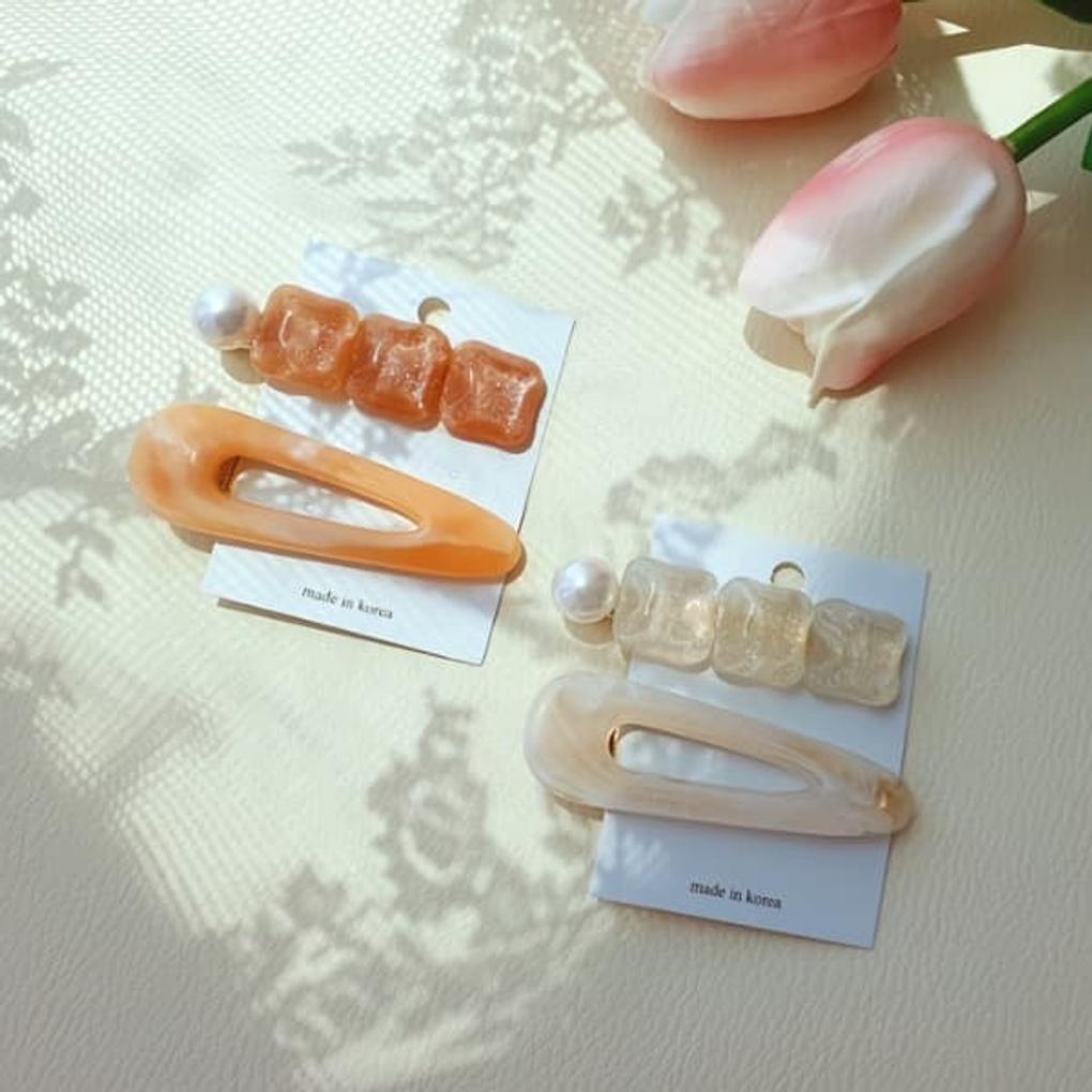 Women s Daily Triangle Ice Clip Hairpin Hairpin orange