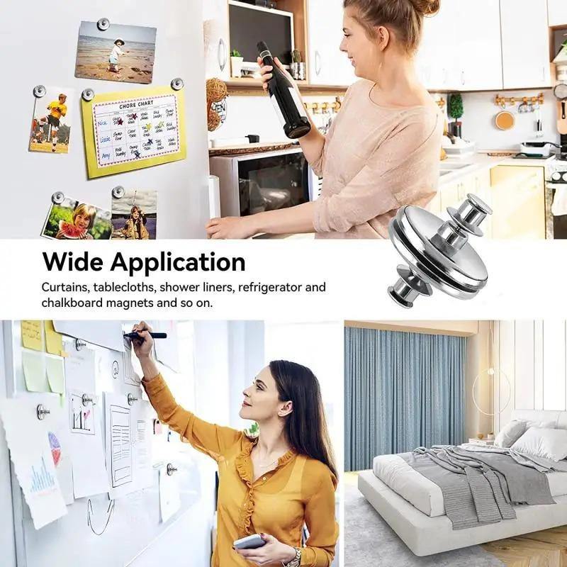 10-1Pair Curtain Magnetic Button Detachable Curtain Fix Fastener Clip Prevent Light Adjustment Window Screen Close Magnet Buckle