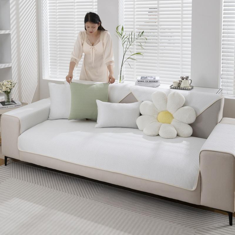Sofa Cushion Summer Seat Cushion for Summer Sofa Cover Non-Slip Backrest Armrest Cover Towel