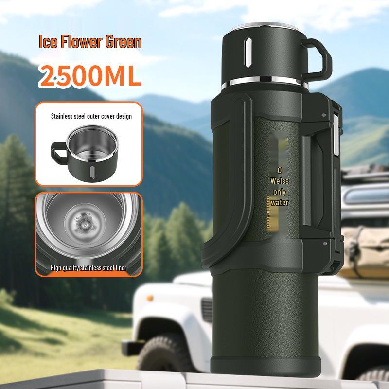 Large Capacity 304 Stainless Steel Insulated Travel Kettle with Tea Infuser for Outdoor and Construction Site Use