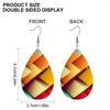 2 Pairs Unique Abstract Multicolor PU Leather Earrings Fashion Earrings Lightweight & Trendy for Daily Wear Elegant Earrings Party Earrings