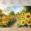 Sunflower Field Photography Backdrop, Autumn Harvest Party Decoration, Countryside Scene Background, Photography Supplies4501
