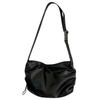 Women Shoulder Bag Pleated PU Leather Crossbody Bag Drawstring Clutch Purse Adjustable Strap Hobo Bag for Travel Commuting