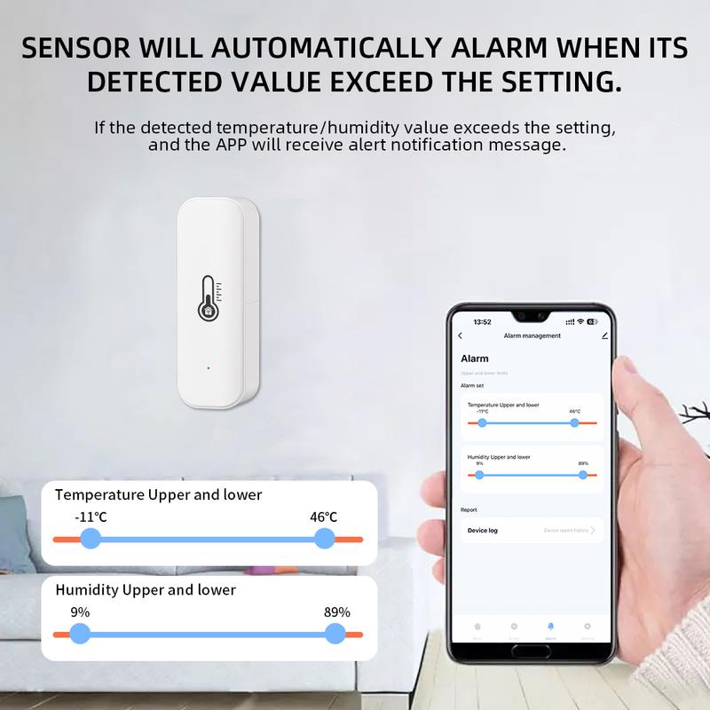 Tuya Smart WIFI Temperature And Humidity Sensor Indoor Hygrometer Thermometer Smart Life Control Support Alexa Google Assistant