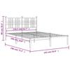 Metal Bed Frame with Headboard Black 135x190 Cm