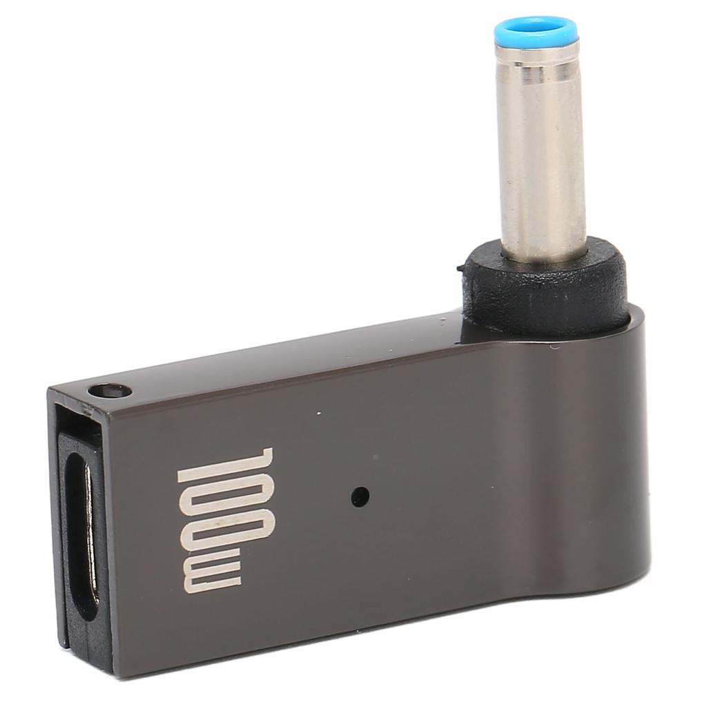 100W 5A PD Charge Converter Type C Female to Male 4.5x3.0mm Aluminum Alloy Shell PD Charging Adapter for HP Laptop