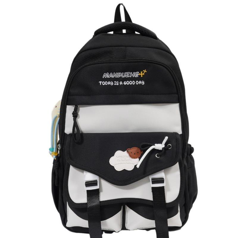 New high-value, fresh and sweet backpack, color-contrasting splicing large-capacity backpack for junior and high school students