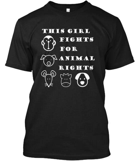 

THIS GIRL FIGHTS FOR ANIMAL RIGHTS T-Shirt Made in the USA Size S to 5XL XL
