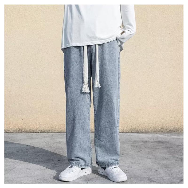 

Мужской комплект рубашки с длинным рукавом из синего денима - Повседневная приталенная рабочая куртка Small