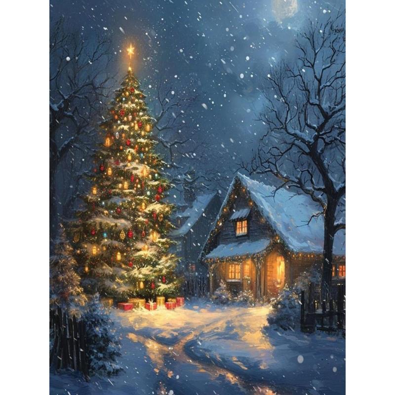Christmas Tree Crystal Art Set Home Wall Decors DIY Full Drill Crystal Dot Painting Gem Art Set Crystal Painting Set