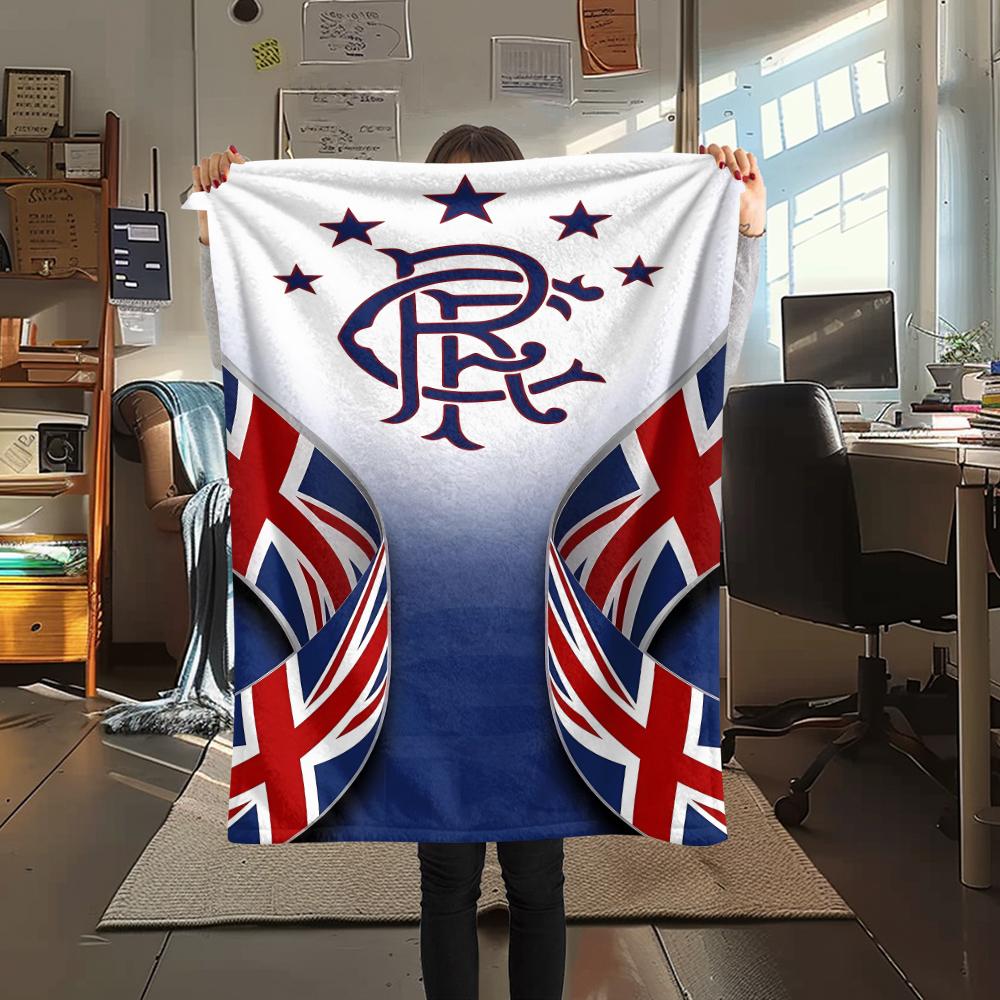 1PC Rangers Badge Print Flannel Blanket, High Quality All Seasons, Home Decor, Warmth and Comfort, Perfect for Christmas Gifts