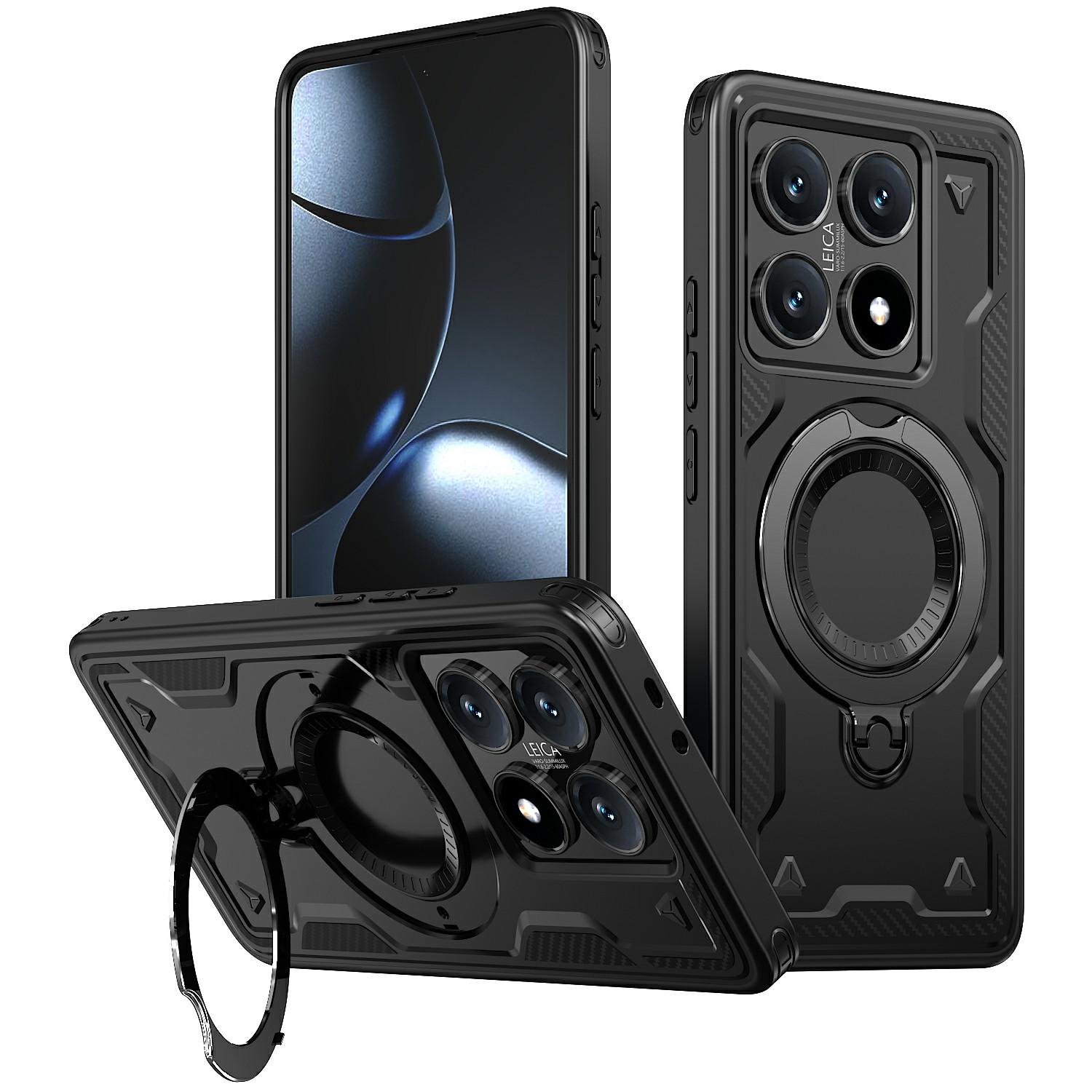 For Xiaomi 14T Pro Magnetic Case Military Protection PC+TPU Kickstand Phone Cover C