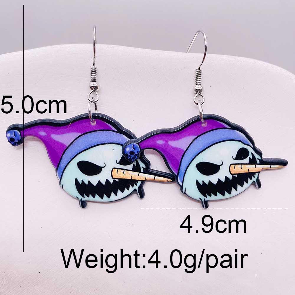 Quirky Holiday Jewelry: Snowman, Candy Cane, and Snowflake Acrylic Christmas Earrings