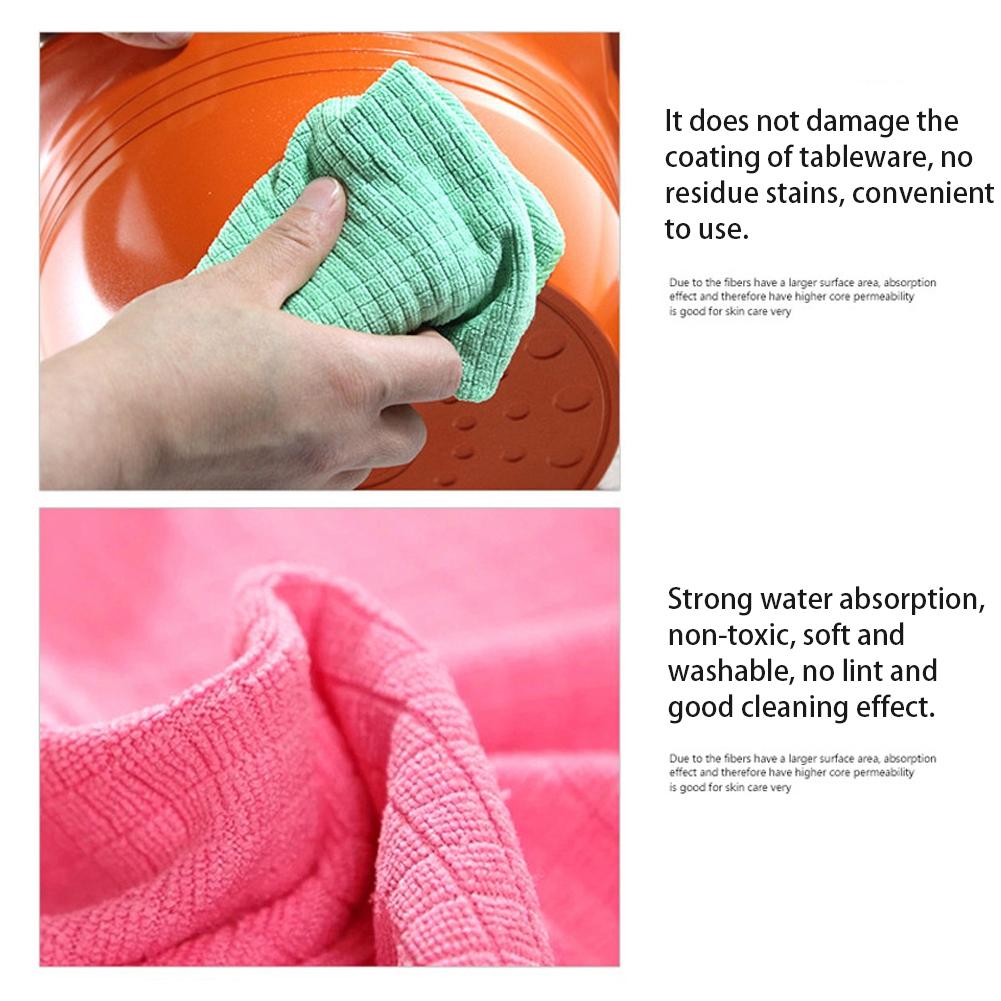 4pcs Microfiber Cleaning Cloth Absorbable Dish Cleaning Towel Kitchen Clean Tool