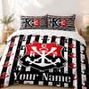 Cesta Flamengo Custom Name 3pc Set Perfect for Bedroom Use Comfortable Bedding Set Includes a Duvet Cover and Two Pillowcases Ideal Birthday or Christ