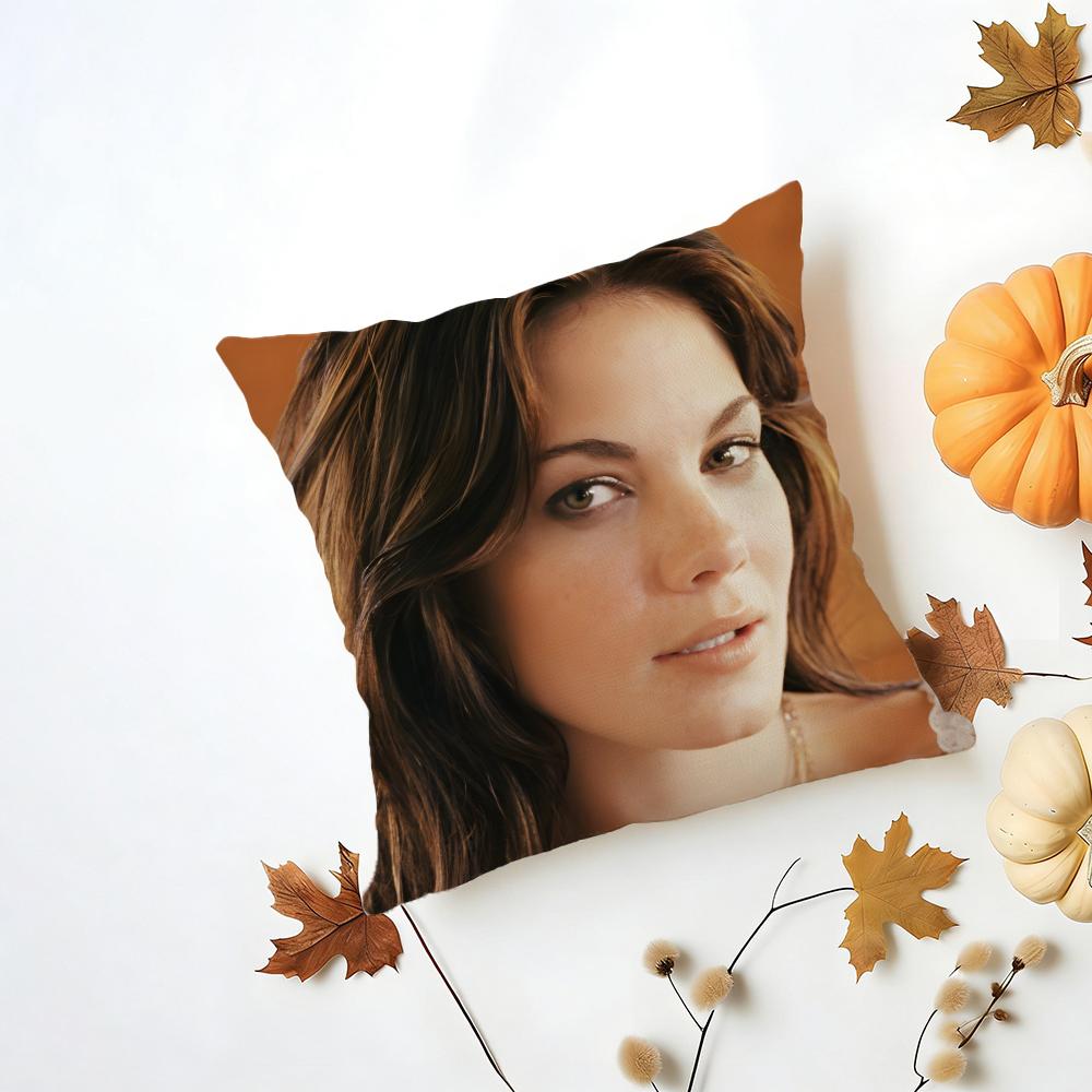 M-Michelle Monaghan Cushion Cover Washable Linen Pillowcase Soft For Daily Sofa Bed Home Room Decor
