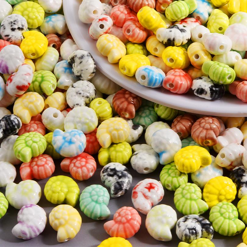 Different Style Random Mix Ceramic Beads For Jewelry Making Supplies Ball Flower Heart Star Loose Bead DIY Bracelets Accessories