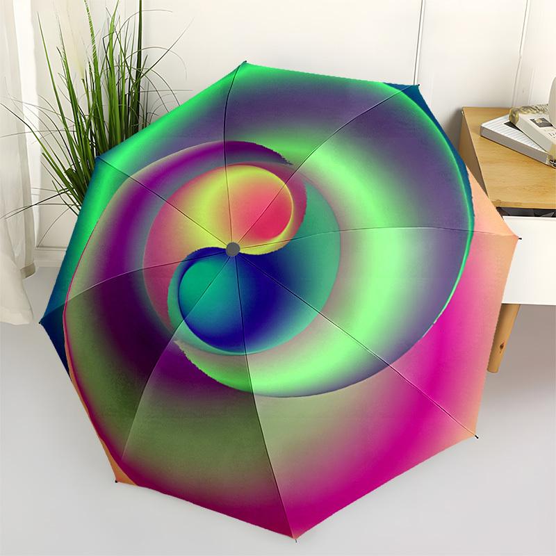1pc Colorful Spiral Design Umbrella - Portable Home Essential, Durable Iron Frame with Rod Structure, Fashion Lovers yy250910106