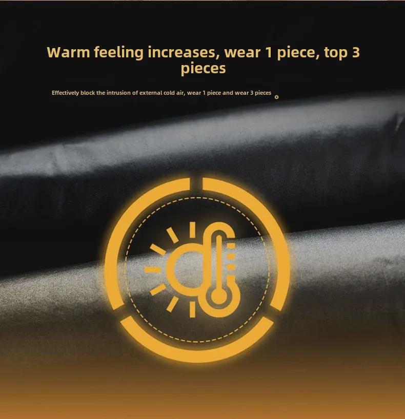 Men's Black & Gold Hooded Down Jacket: New Trendy, Thick, Warm, Loose Fit