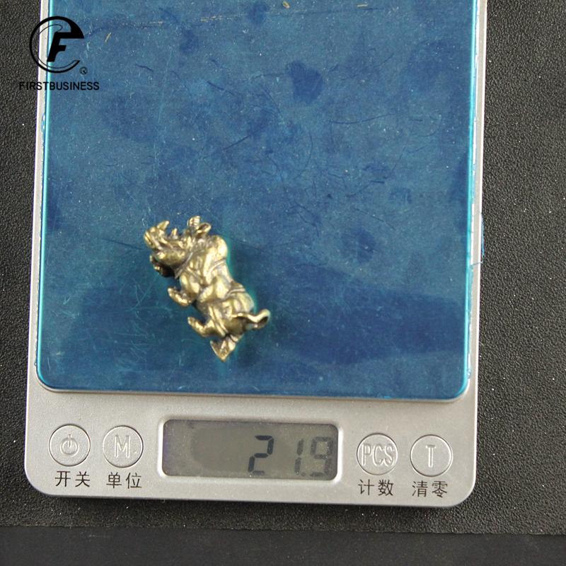 Handmade Pure Copper Cute Rhinoceros Miniatures Figurines Solid Vintage Brass Rhino Ornaments Tea Pets Desktop Decorations Craft