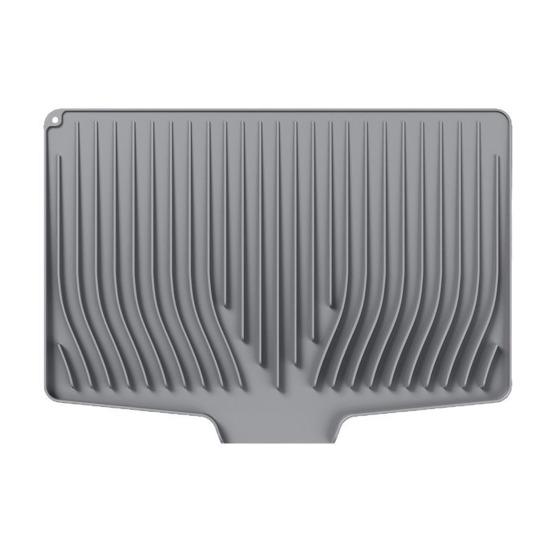 Silicone Drain Mat Heat-Resistant Sloped Design Rectangular Shape Kitchen Mat Nordic Style Dish Drying Mat