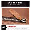 Real Cowhide Crazy Horse Leather Men's Bag Casual Crossbody Retro Fashion Top Layer Shoulder