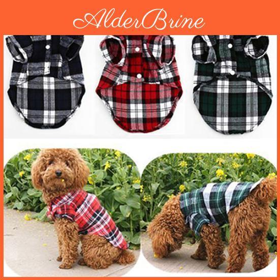 Lapel Pet Shirt Coat Plaid Jacket Clothes Top Apparel