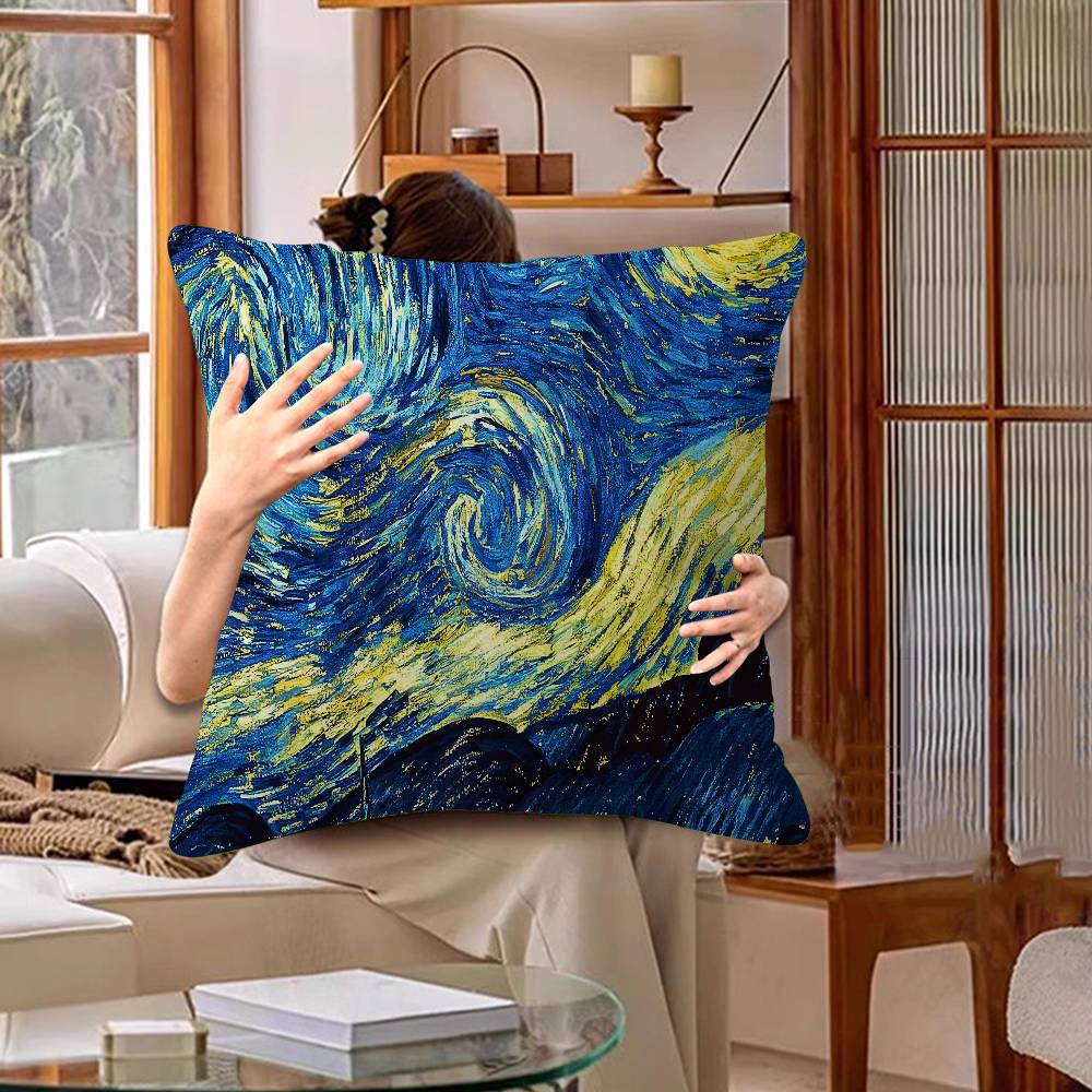 Vintage Art Van Gogh Oil Painting Pillow Cover Design cushion Cover decor Holiday Decorati