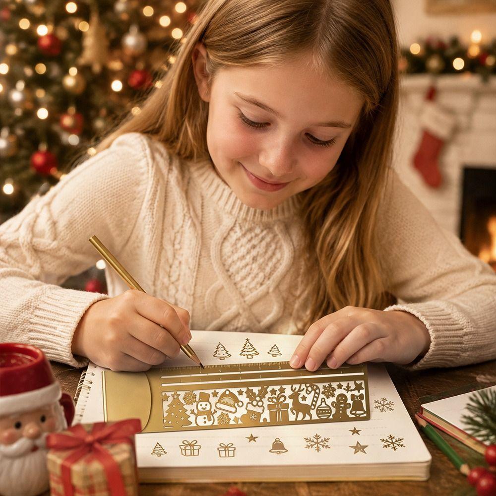 Brass Stencil Straight Ruler Cute Patterns Journal Decorative Ruler  Journal Scrapbook
