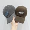 Lightweight Adjustabl Letter Embroidery Baseball Cap, Classic Solid Color Washed Distressed Dad Hat for Women Female