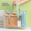 Clear PVC Transparent Exam Tote Bag Waterproof Handbag Portable Heavy Duty for School Students Exam Office Supplies Storage