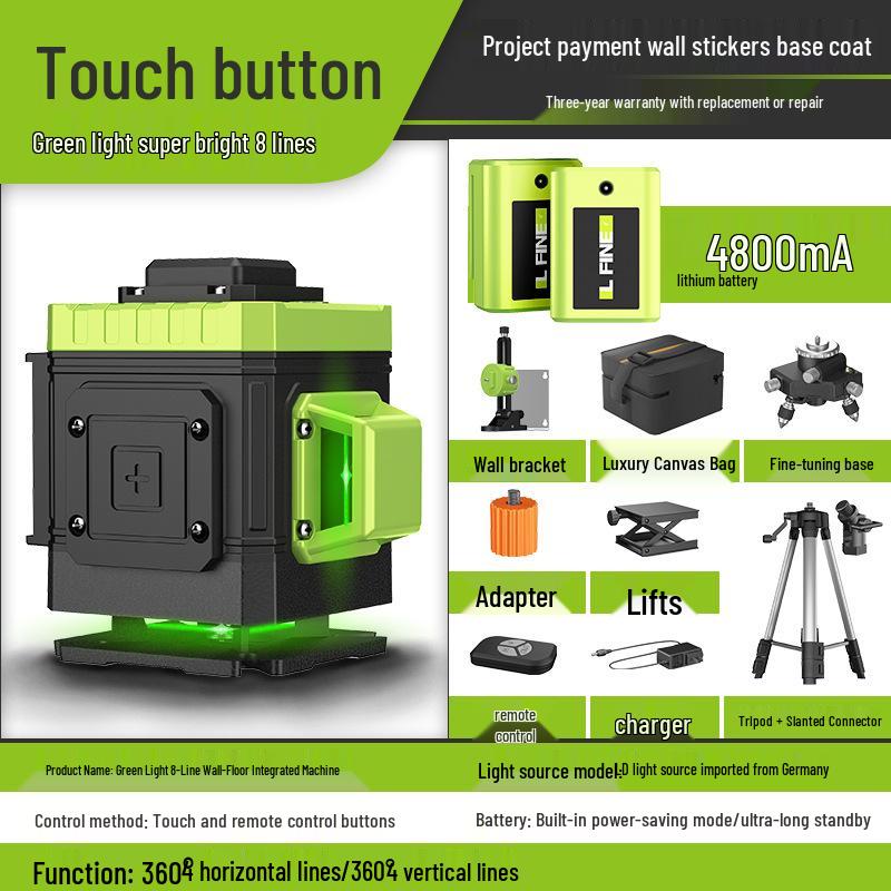 LFINE4D 16-Line 3D12-Line Green Light Laser Level Projector