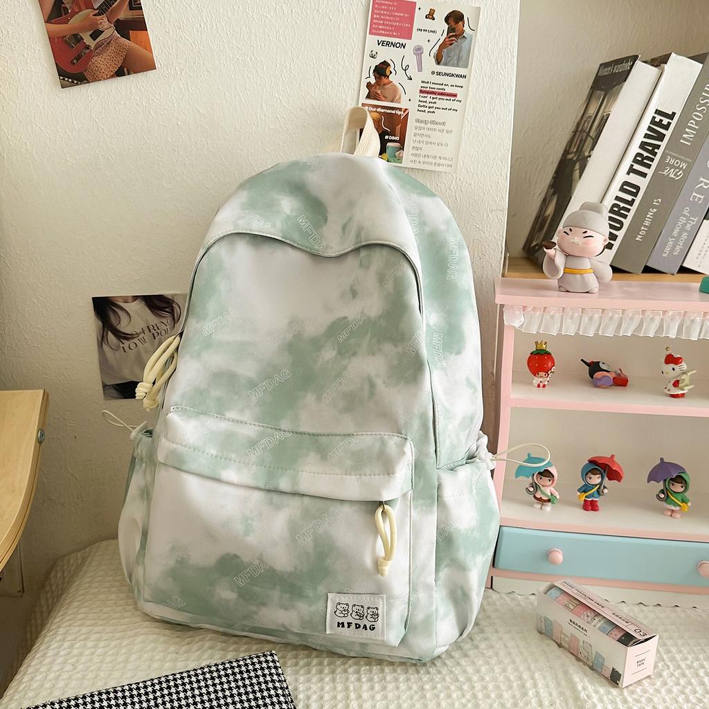 Schoolbag new lightweight casual simple niche tie-dye printing versatile schoolbag junior high school student travel backpack